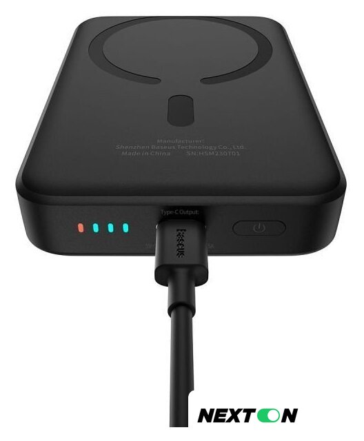 Внешний аккумулятор Baseus Magnetic Mini Air Wireless Fast Charge Power Bank 20W 10000mAh (черный) - Изображение №8 — Интернет-магазин Nexton