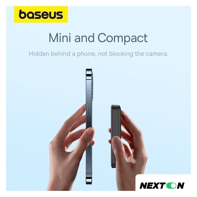 Внешний аккумулятор Baseus Magnetic Mini Air Wireless Fast Charge Power Bank 20W 10000mAh (черный) - Изображение №12 — Интернет-магазин Nexton