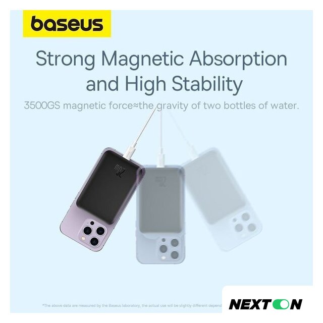 Внешний аккумулятор Baseus Magnetic Mini Air Wireless Fast Charge Power Bank 20W 10000mAh (черный) - Изображение №14 — Интернет-магазин Nexton