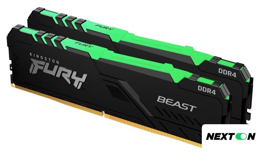 Оперативная память Kingston FURY Beast RGB 2x16ГБ DDR4 3200МГц KF432C16BB12AK2/32 - Изображение №1 — Интернет-магазин Nexton