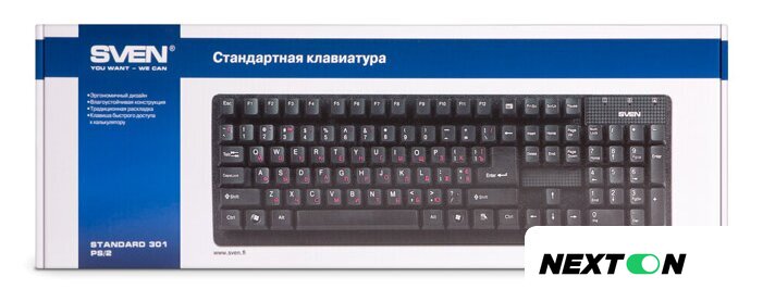 Клавиатура SVEN Standard 301 USB (черный) - Изображение №4 — Интернет-магазин Nexton