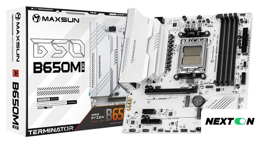 Материнская плата Maxsun Terminator B650M WiFi Ice - Изображение №2 — Интернет-магазин Nexton