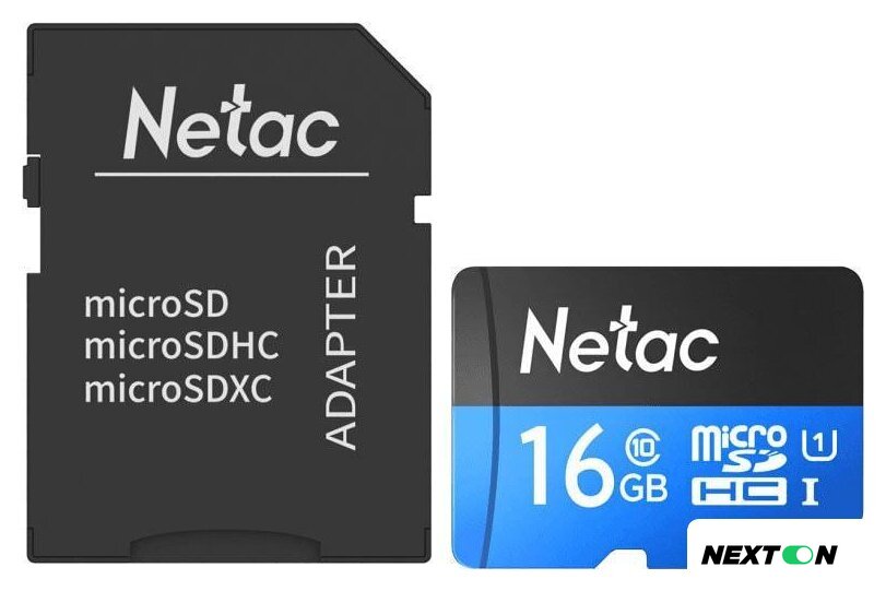 Карта памяти Netac P500 Standard 16GB NT02P500STN-016G-R (с адаптером) - Изображение №1 — Интернет-магазин Nexton