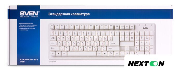 Клавиатура SVEN Standard 301 USB (белый) - Изображение №5 — Интернет-магазин Nexton