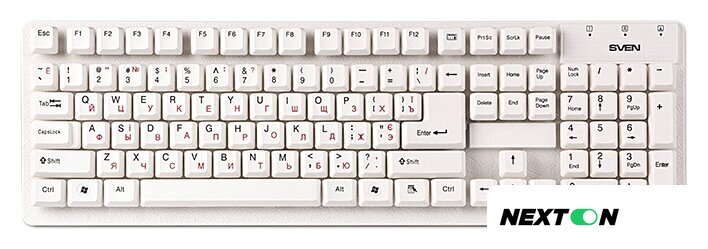 Клавиатура SVEN Standard 301 USB (белый) - Изображение №1 — Интернет-магазин Nexton