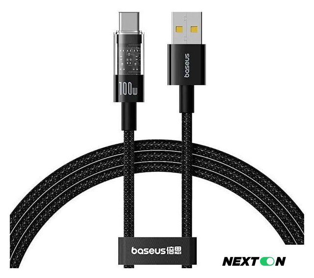 Кабель Baseus Gem Fast-Charging Data Cable USB Type-A - USB Type-C (2 м, черный) - Изображение №1 — Интернет-магазин Nexton