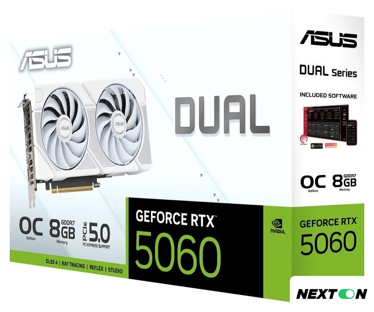 Видеокарта ASUS Dual GeForce RTX 5060 8GB GDDR7 White OC Edition DUAL-RTX5060-O8G-WHITE - Изображение №11 — Интернет-магазин Nexton