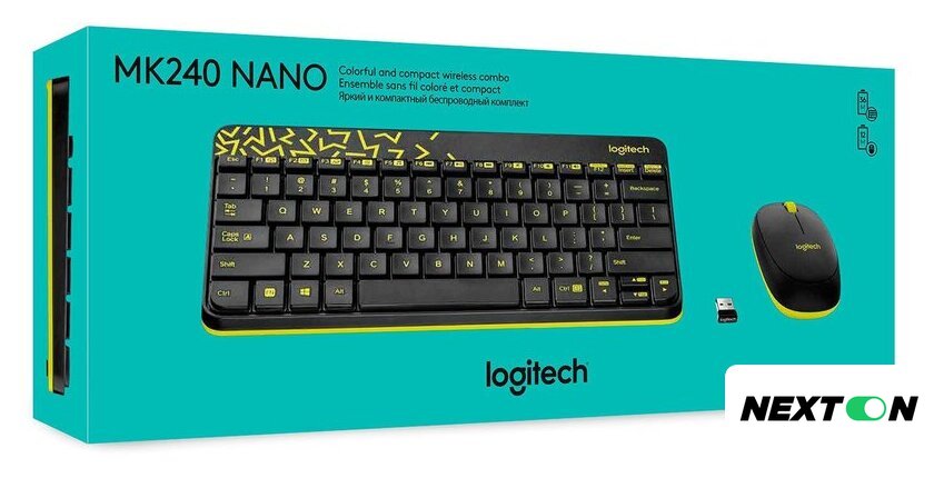Офисный набор Logitech MK240 Nano 920-008198 (черный) - Изображение №8 — Интернет-магазин Nexton
