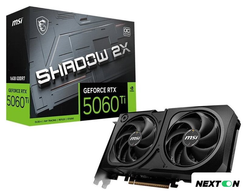 Видеокарта MSI GeForce RTX 5060 Ti 16G Shadow 2X OC Plus - Изображение №5 — Интернет-магазин Nexton