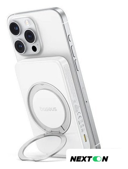 Внешний аккумулятор Baseus PicoGo Qi2 Magnetic Power Bank 5000mAh 20W (белый) - Изображение №2 — Интернет-магазин Nexton