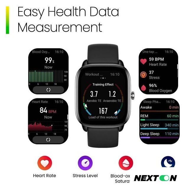 Умные часы Amazfit GTS 4 Mini (полночный черный) - Изображение №8 — Интернет-магазин Nexton