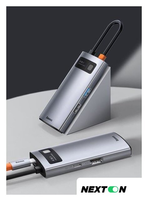 Док-станция Baseus Metal Gleam Series 4 in 1 Multifunctional Type-C CAHUB-CY0G - Изображение №11 — Интернет-магазин Nexton