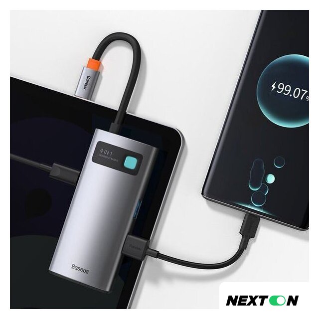 Док-станция Baseus Metal Gleam Series 4 in 1 Multifunctional Type-C CAHUB-CY0G - Изображение №8 — Интернет-магазин Nexton