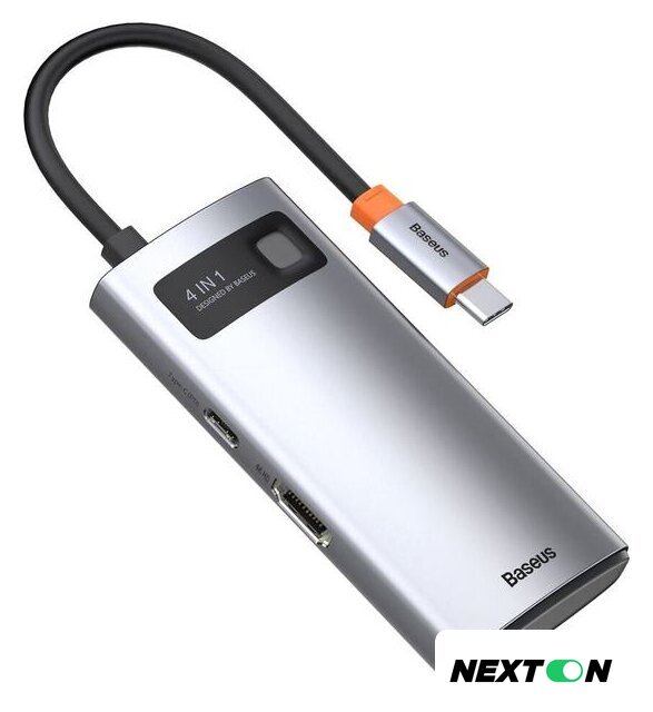 Док-станция Baseus Metal Gleam Series 4 in 1 Multifunctional Type-C CAHUB-CY0G - Изображение №1 — Интернет-магазин Nexton