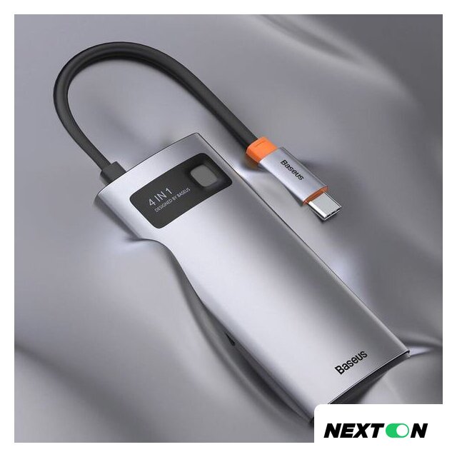 Док-станция Baseus Metal Gleam Series 4 in 1 Multifunctional Type-C CAHUB-CY0G - Изображение №10 — Интернет-магазин Nexton