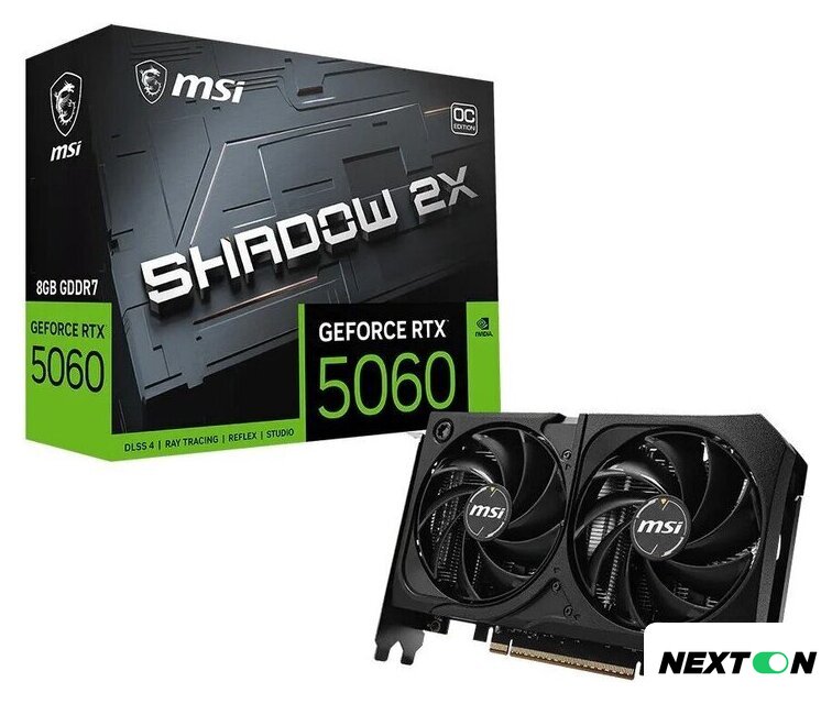 Видеокарта MSI GeForce RTX 5060 8G Shadow 2X OC Max - Изображение №5 — Интернет-магазин Nexton