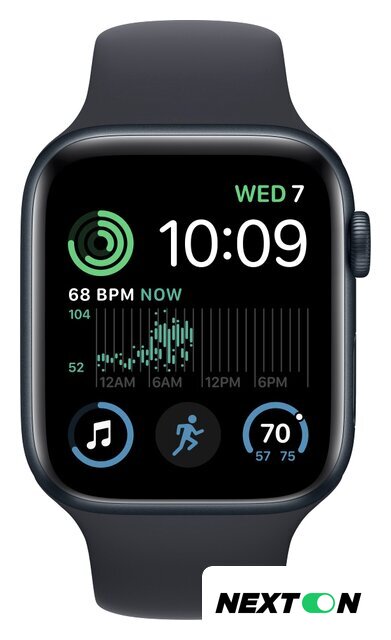 Умные часы Apple Watch SE 2 40 мм (алюминиевый корпус, полуночный/полуночный, спортивный силиконовый ремешок S/M) - Изображение №2 — Интернет-магазин Nexton