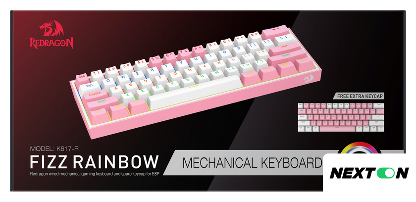 Клавиатура Redragon Fizz (розовый/белый) - Изображение №9 — Интернет-магазин Nexton