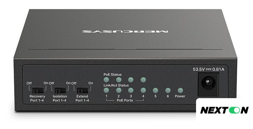 Неуправляемый коммутатор Mercusys MS106LP - Изображение №3 — Интернет-магазин Nexton