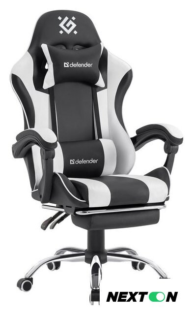 Игровое (геймерское) кресло Defender Tios (черный/белый) - Изображение №1 — Интернет-магазин Nexton