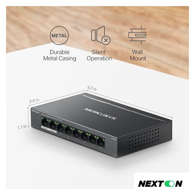 Неуправляемый коммутатор Mercusys MS108GP - Изображение №10 — Интернет-магазин Nexton