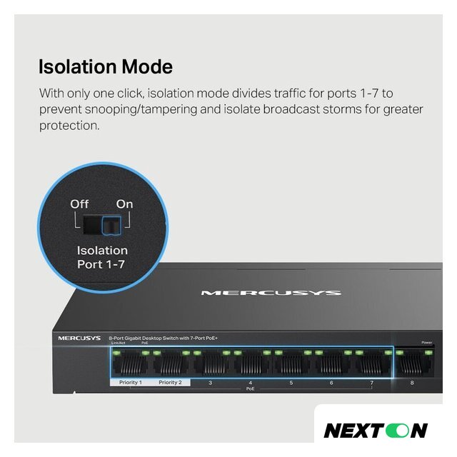 Неуправляемый коммутатор Mercusys MS108GP - Изображение №7 — Интернет-магазин Nexton