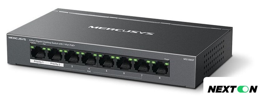 Неуправляемый коммутатор Mercusys MS108GP - Изображение №2 — Интернет-магазин Nexton