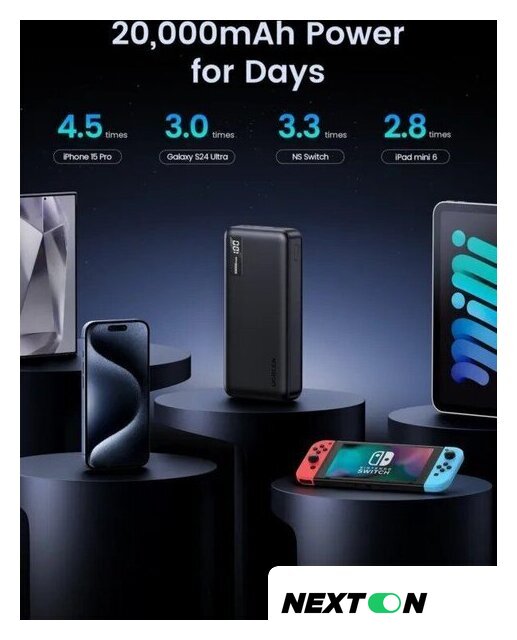 Внешний аккумулятор Ugreen PB312 20000mAh (черный) - Изображение №11 — Интернет-магазин Nexton