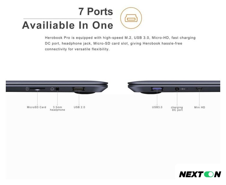 Ноутбук Chuwi HeroBook Pro CWI514-iN40208G256G - Изображение №9 — Интернет-магазин Nexton