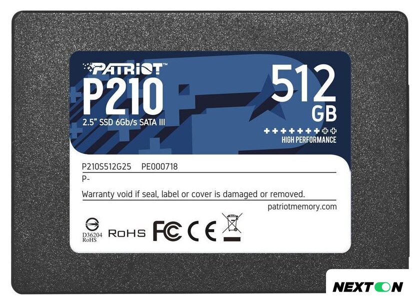 SSD Patriot P210 512GB P210S512G25 - Изображение №1 — Интернет-магазин Nexton