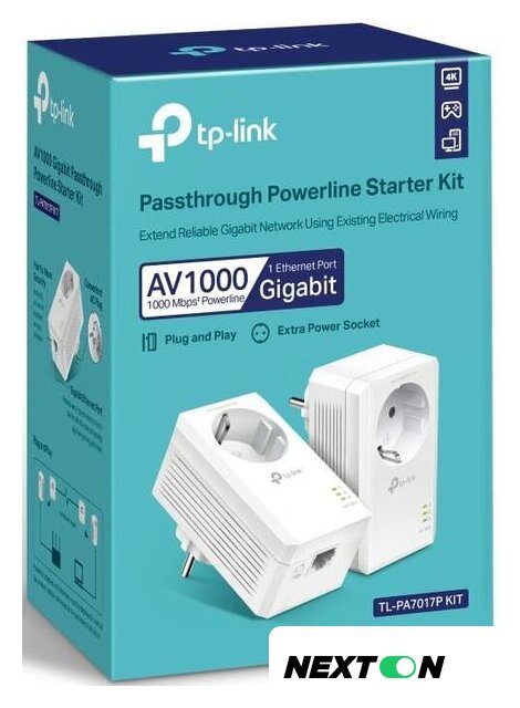 Комплект powerline-адаптеров TP-Link TL-PA7017P KIT - Изображение №2 — Интернет-магазин Nexton