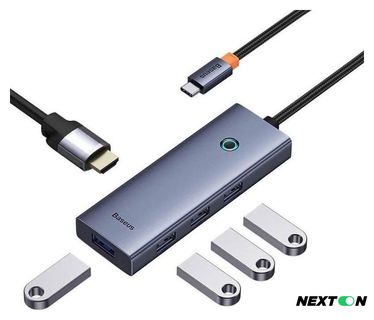 Док-станция Baseus Flite Series 4-Port USB-C Hub B00052809813-00 - Изображение №3 — Интернет-магазин Nexton