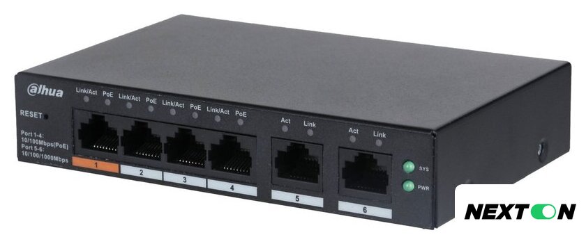 Настраиваемый коммутатор Dahua CS4006-4ET-60 - Изображение №1 — Интернет-магазин Nexton