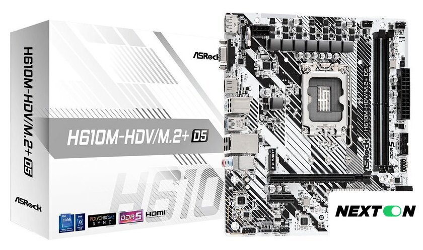 Материнская плата ASRock H610M-HDV/M.2+ D5 - Изображение №2 — Интернет-магазин Nexton