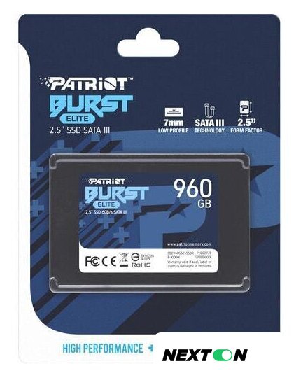 SSD Patriot Burst Elite 960GB PBE960GS25SSDR - Изображение №4 — Интернет-магазин Nexton
