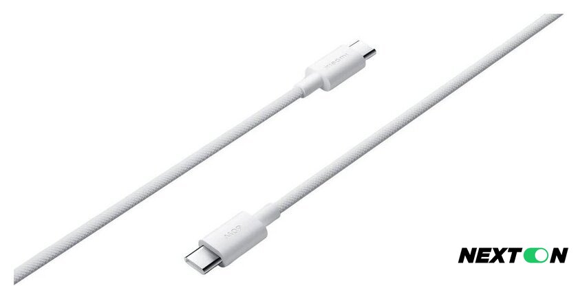 Кабель Xiaomi 3A Braided USB Type-C - USB Type-C BHR0878GL (1 м, белый) - Изображение №3 — Интернет-магазин Nexton