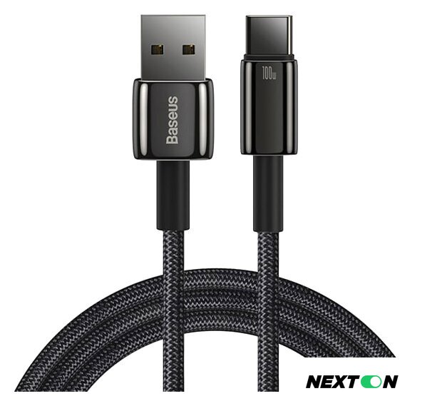 Кабель Baseus Tungsten Gold USB Type-A - USB Type-C (2 м, черный) - Изображение №1 — Интернет-магазин Nexton