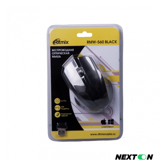 Мышь Ritmix RMW-560 (черный) - Изображение №5 — Интернет-магазин Nexton