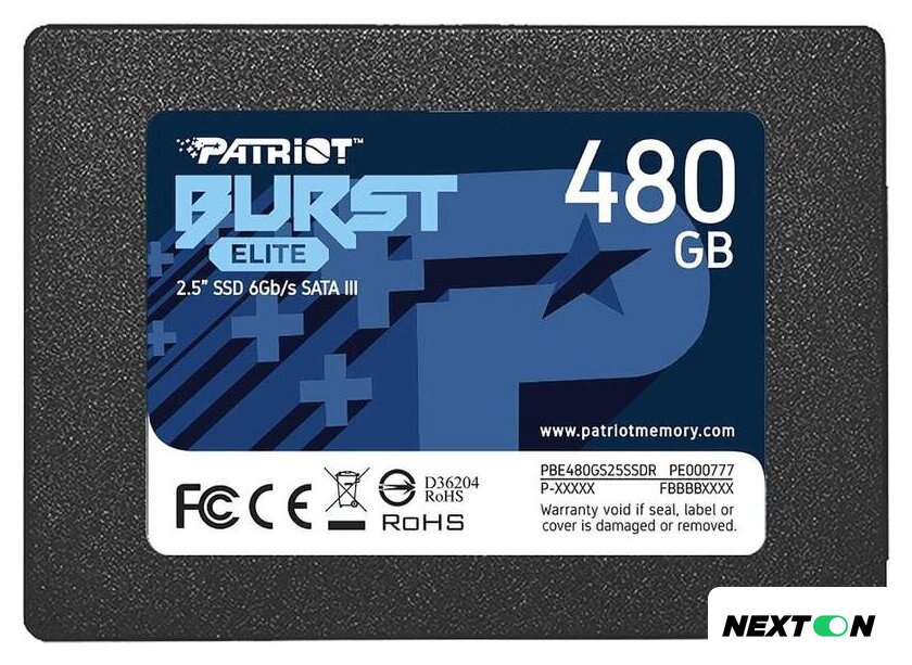 SSD Patriot Burst Elite 480GB PBE480GS25SSDR - Изображение №1 — Интернет-магазин Nexton