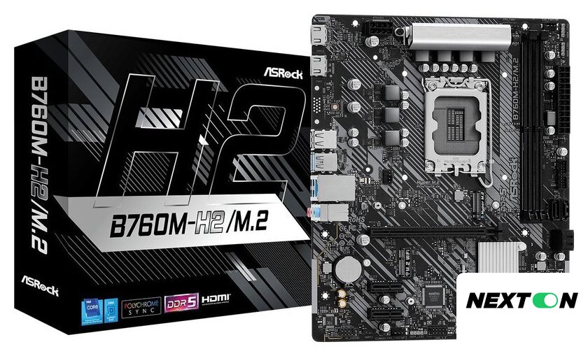 Материнская плата ASRock B760M-H2/M.2 - Изображение №2 — Интернет-магазин Nexton