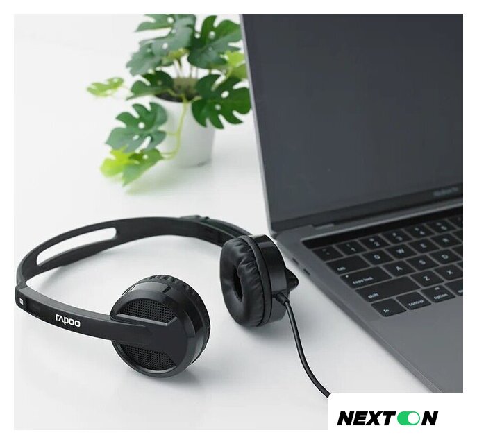 Офисная гарнитура Rapoo H100 (черный) - Изображение №9 — Интернет-магазин Nexton