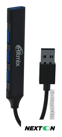 USB-хаб Ritmix CR-4400 Metal - Изображение №3 — Интернет-магазин Nexton