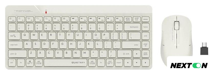 Офисный набор A4Tech Fstyler FG2200 Air2 (бежевый) - Изображение №2 — Интернет-магазин Nexton