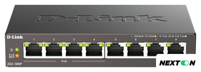 Неуправляемый коммутатор D-Link DGS-1008P/F3A - Изображение №1 — Интернет-магазин Nexton