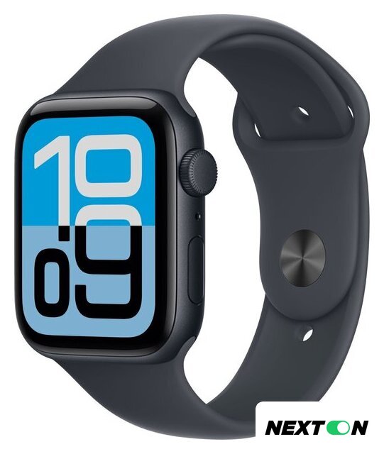 Умные часы Apple Watch SE 3 44 мм (алюминиевый корпус, полуночный/полуночный, спортивный силиконовый ремешок M/L) - Изображение №1 — Интернет-магазин Nexton