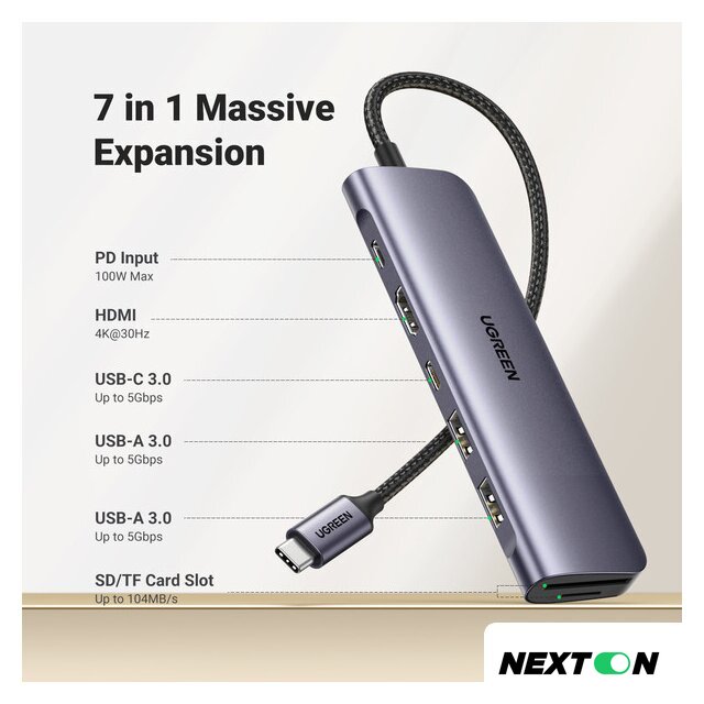 Док-станция Ugreen CM195 15214 - Изображение №1 — Интернет-магазин Nexton