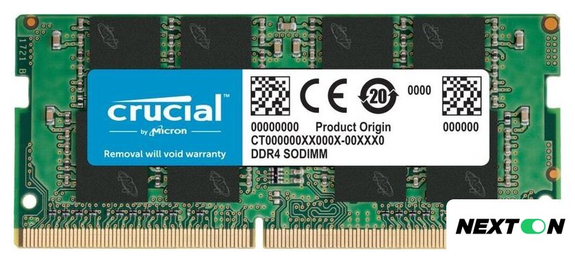 Оперативная память Crucial 8GB DDR4 SODIMM PC4-25600 CT8G4SFRA32A - Изображение №1 — Интернет-магазин Nexton