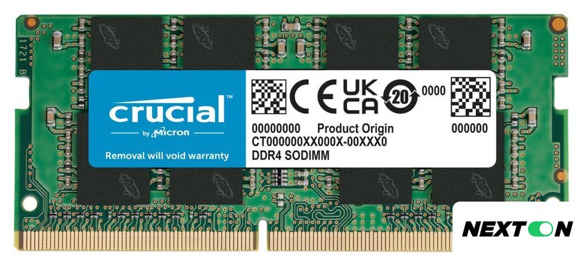Оперативная память Crucial Basics 8ГБ DDR4 SODIMM 3200МГц CB8GS3200 - Изображение №1 — Интернет-магазин Nexton