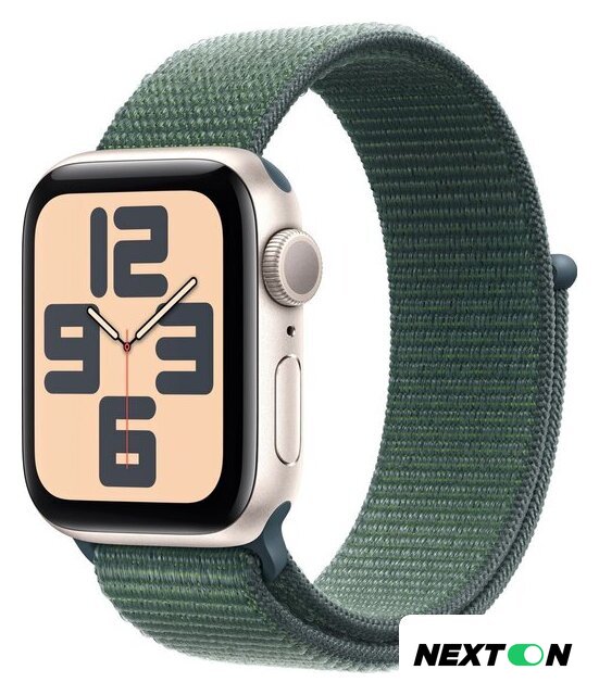 Умные часы Apple Watch SE 2 40 мм (алюминиевый корпус, звездный свет/зеленый, нейлоновый ремешок) - Изображение №1 — Интернет-магазин Nexton