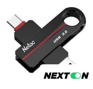 USB Flash Netac US18 USB 3.2+TypeC 32GB NT03US18C-032G-32BK - Изображение №1 — Интернет-магазин Nexton
